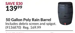Princess Auto 50 Gallon Poly Rain Barrel offer