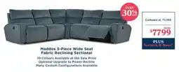 La Z Boy Maddox 5-Piece Wide Seat Fabric Reclining Sectional offer