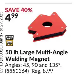 Princess Auto 50 lb Large Multi-Angle Welding Magnet offer