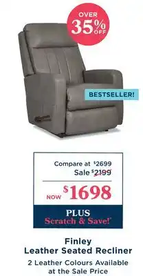 La Z Boy Finley Leather Seated Recliner offer