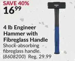 Princess Auto 4 lb Engineer Hammer with Fibreglass Handle offer