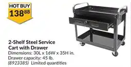 Princess Auto 2-Shelf Steel Service Cart with Drawer offer