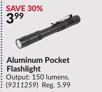 Princess Auto AluminumPocket Flashlight offer