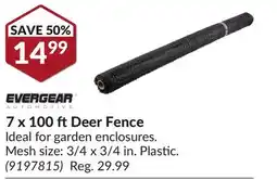 Princess Auto Evergear Automotive 7 x 100 ft Deer Fence offer