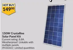 Princess Auto 150W Crystalline Solar Panel Kit offer