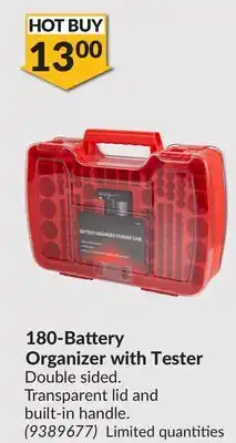 Princess Auto 180-Battery Organizer with Tester offer