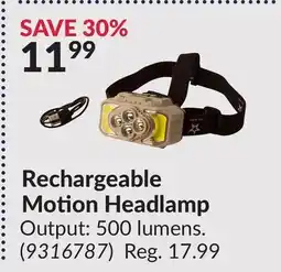 Princess Auto Rechargeable Motion Headlamp offer