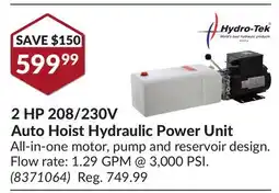 Princess Auto 2 HP 208/230V Auto Hoist Hydraulic Power Unit offer