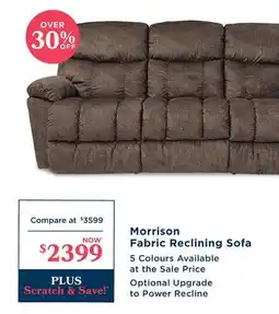 La Z Boy Morrison Fabric Reclining Sofa offer