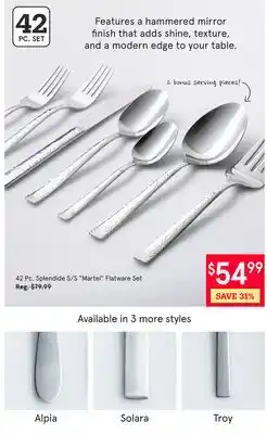 Kitchen Stuff Plus 42 Pc. Splendide S/S Martel Flatware Set offer
