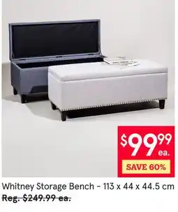 Kitchen Stuff Plus Whitney Storage Bench offer