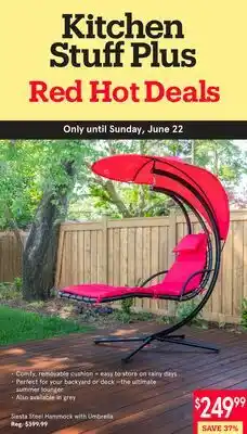 Kitchen Stuff Plus Siesta Steel Hammock with Umbrella offer
