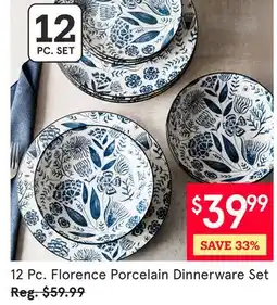 Kitchen Stuff Plus 12 Pc Florence Porcelain Dinnerware Set offer