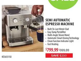 TA Appliances & Barbecues KITCHENAID SEMI AUTOMATIC ESPRESSO MACHINE offer