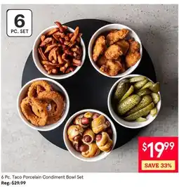 Kitchen Stuff Plus 6 Pc Taco Porcelain Condiment Bowl Set offer