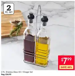 Kitchen Stuff Plus 2 Pc. Dripless Glass Oil + Vinegar Set offer