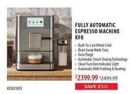 TA Appliances & Barbecues KITCHENAID FULLY AUTOMATIC ESPRESSO MACHINE KF8 offer