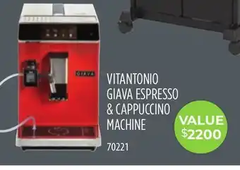 TA Appliances & Barbecues VITANTONIO GIAVA ESPRESSO & CAPPUCCINO MACHINE offer
