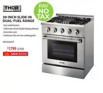 TA Appliances & Barbecues THOR 30-INCH SLIDE-IN DUAL-FUEL RANGE offer