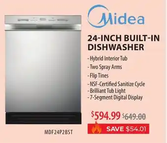 TA Appliances & Barbecues MIDEA 24-INCH BUILT-IN DISHWASHER offer