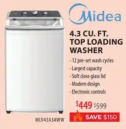 TA Appliances & Barbecues 4.3 CU. FT. TOP LOADING WASHER offer