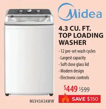 TA Appliances & Barbecues 4.3 CU. FT. TOP LOADING WASHER offer