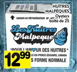 Supermarché PA HUÎTRES MALPÈQUES | Oysters offer