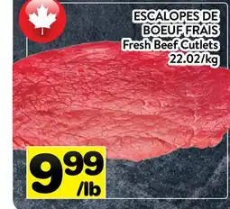 Supermarché PA ESCALOPES DE BOEUF FRAIS | Fresh Beef Cutlets offer
