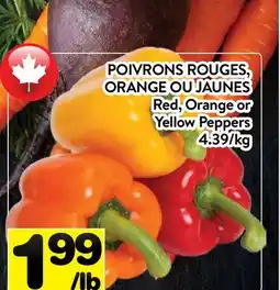 Supermarché PA POIVRONS ROUGES, ORANGE OU JAUNES | Red, Orange or Yellow Peppers offer