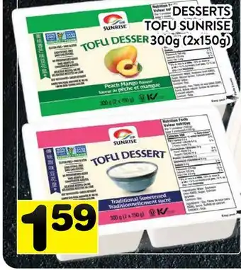 Supermarché PA DESSERTS TOFU SUNRISE offer