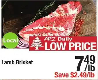 Arz Fine Foods Lamb brisket offer