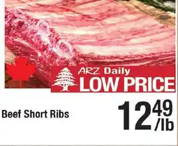Arz Fine Foods Beef short ribs offer
