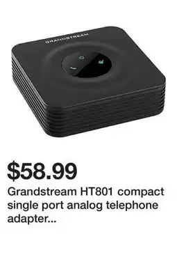 Newegg Grandstream HT801 compact single port analog telephone adapter (ATA) Supports 1 SIP offer