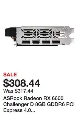 Newegg ASRock Radeon RX 6600 Challenger D 8GB GDDR6 PCI Express 4.0 Graphics Card RX6600 CLD 8G offer