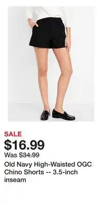 Old Navy Old Navy High-Waisted OGC Chino Shorts -- 3.5-inch inseam offer