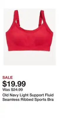Old Navy Old Navy Light Support Fluid Seamless Ribbed Sports Bra offer