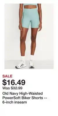 Old Navy Old Navy High-Waisted PowerSoft Biker Shorts -- 6-inch inseam offer