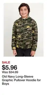 Old Navy Old Navy Long-Sleeve Graphic Pullover Hoodie for Boys offer