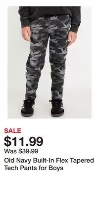 Old Navy Old Navy Built-In Flex Tapered Tech Pants for Boys offer