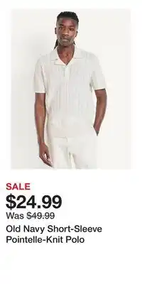 Old Navy Old Navy Short-Sleeve Pointelle-Knit Polo offer
