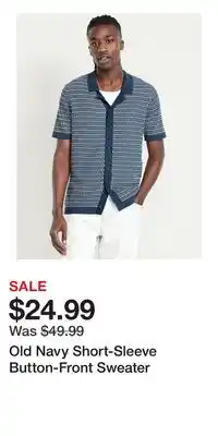 Old Navy Old Navy Short-Sleeve Button-Front Sweater offer