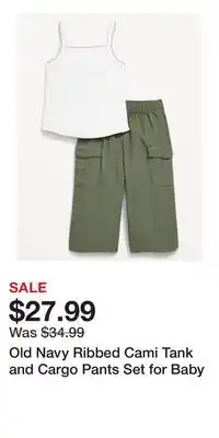 Old Navy Old Navy Ribbed Cami Tank and Cargo Pants Set for Baby offer