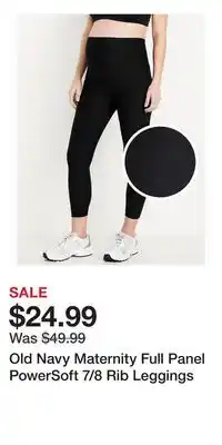 Old Navy Old Navy Maternity Full Panel PowerSoft 7/8 Rib Leggings offer