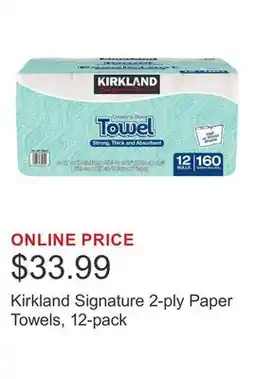 Costco Kirkland Signature 2-ply Paper Towels, 12-pack offer