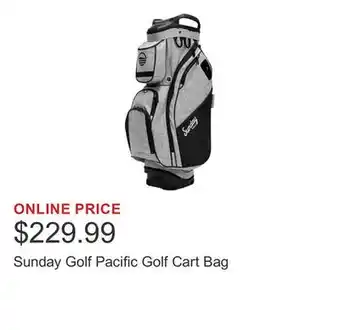 Costco Sunday Golf Pacific Golf Cart Bag offer