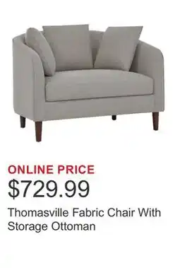 Costco Thomasville Fabric Chair With Storage Ottoman offer