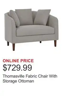 Costco Thomasville Fabric Chair With Storage Ottoman offer
