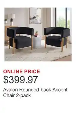 Costco Avalon Rounded-back Accent Chair 2-pack offer