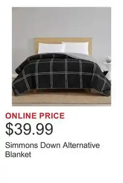 Costco Simmons Down Alternative Blanket offer