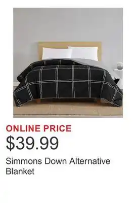 Costco Simmons Down Alternative Blanket offer